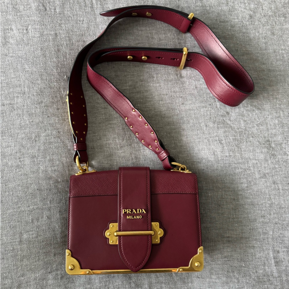 Prada Cahier Leather Crossbody Bag